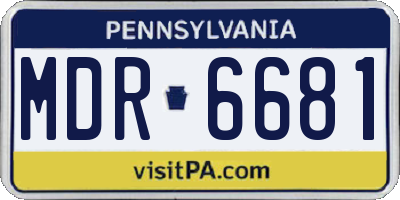 PA license plate MDR6681
