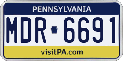 PA license plate MDR6691