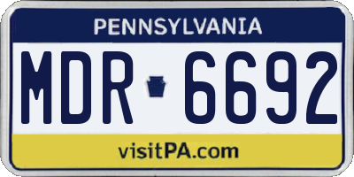 PA license plate MDR6692