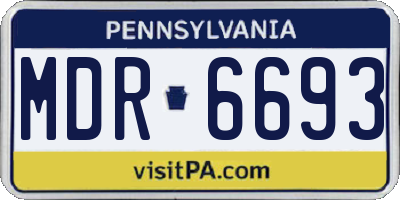 PA license plate MDR6693