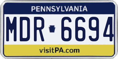 PA license plate MDR6694
