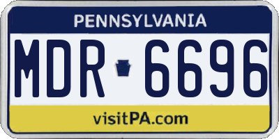 PA license plate MDR6696
