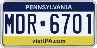 PA license plate MDR6701