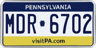 PA license plate MDR6702