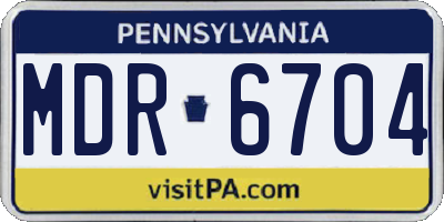 PA license plate MDR6704