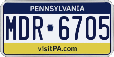 PA license plate MDR6705