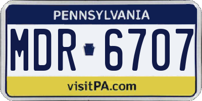 PA license plate MDR6707