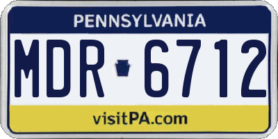 PA license plate MDR6712