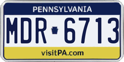 PA license plate MDR6713