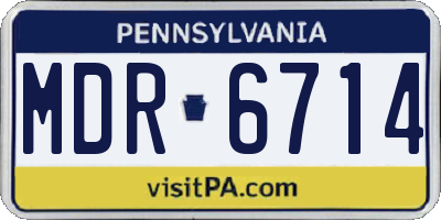 PA license plate MDR6714