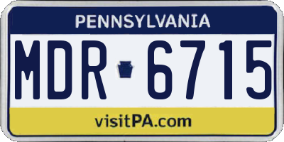 PA license plate MDR6715