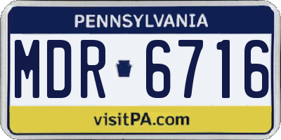 PA license plate MDR6716