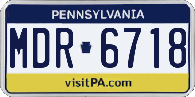 PA license plate MDR6718