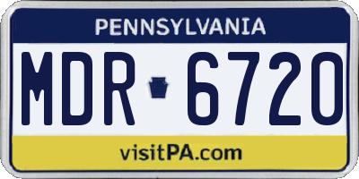 PA license plate MDR6720