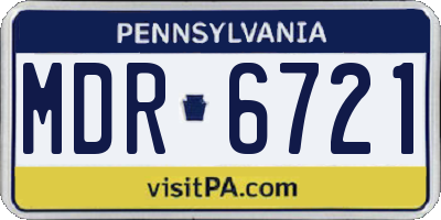 PA license plate MDR6721