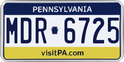 PA license plate MDR6725