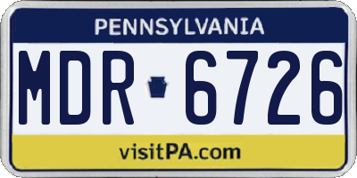 PA license plate MDR6726