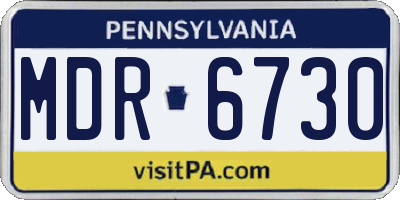 PA license plate MDR6730