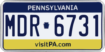 PA license plate MDR6731