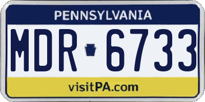 PA license plate MDR6733
