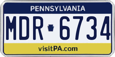 PA license plate MDR6734