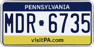 PA license plate MDR6735