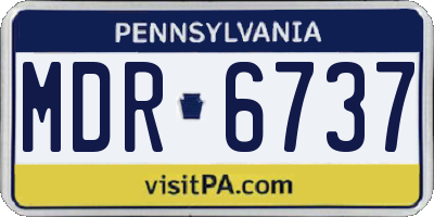PA license plate MDR6737