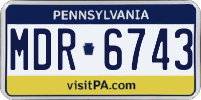 PA license plate MDR6743