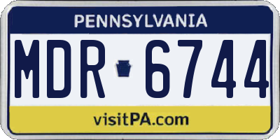 PA license plate MDR6744