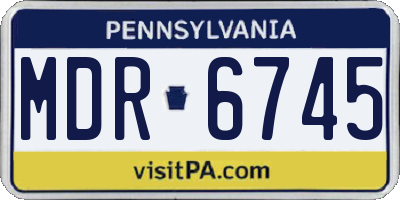 PA license plate MDR6745