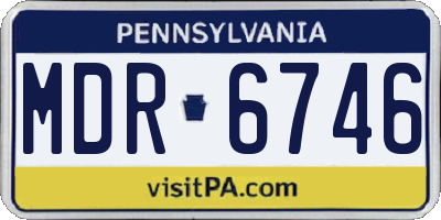 PA license plate MDR6746