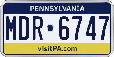 PA license plate MDR6747
