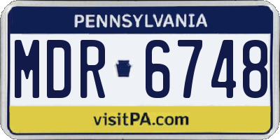 PA license plate MDR6748