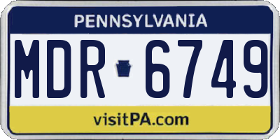 PA license plate MDR6749