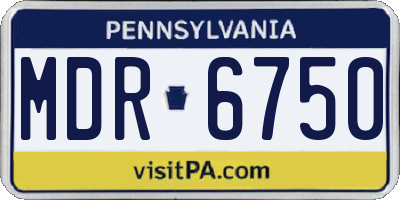PA license plate MDR6750