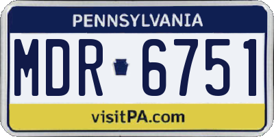 PA license plate MDR6751