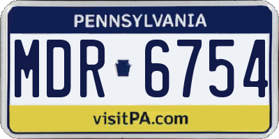 PA license plate MDR6754