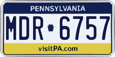 PA license plate MDR6757