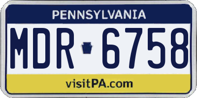 PA license plate MDR6758