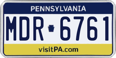 PA license plate MDR6761