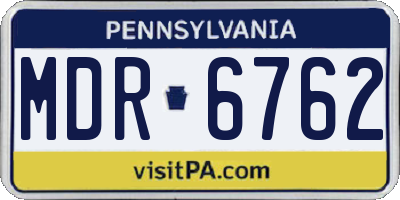PA license plate MDR6762