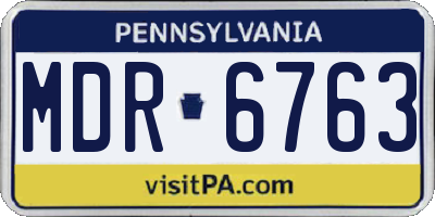 PA license plate MDR6763