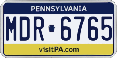 PA license plate MDR6765