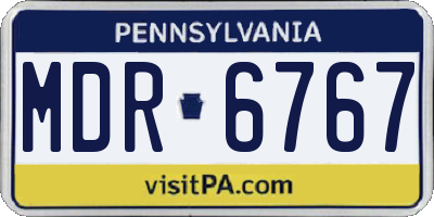 PA license plate MDR6767