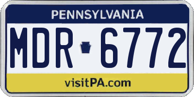 PA license plate MDR6772