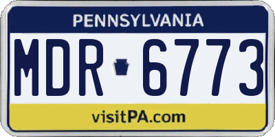 PA license plate MDR6773