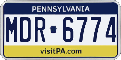 PA license plate MDR6774