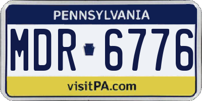 PA license plate MDR6776