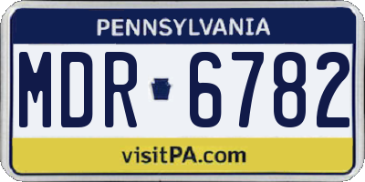 PA license plate MDR6782