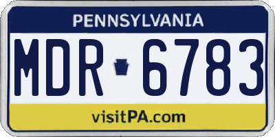 PA license plate MDR6783